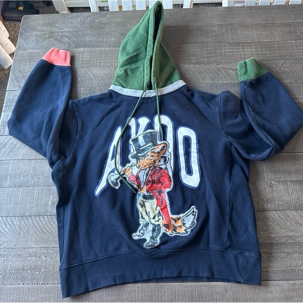 AKOO Men's Navy Blue Green Red Hoodie Size XL‎